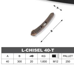 LA PIRENAICA REJACHISEL40MM - TUNGSTENO L-CHISEL 40-T REJA 40 MM