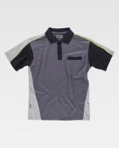 WORKTEAM POLO5855G-L - POLO COMBINADO GRIS T-L