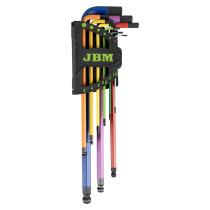 JBM 54531 - SET DE 9 LLAVES ALLEN DE COLORES EXTRALARGAS