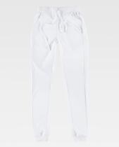 WORKTEAM B6930-M-BLANCO - PANTALON DE MUJER ELASTICO EN CINTURA Y BAJOS BLANCO