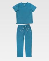 WORKTEAM B9140-L-AZAFATA - CONJUNTO SANITARIO ELASTICO DE CASACA Y PANTALON