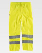 WORKTEAM C3915-50-AMARILLO - PANTALON ALTA VISIBILIDAD CON CINTAS REFLECTANTES T-50