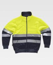 WORKTEAM C9037-M-AMARILLO/MAR - SUDADERA AV COMBINADA CON CIERRE CREMALLERA T- M