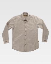 WORKTEAM B8800-L-BEIGE - CAMISA MANGA LARGA DE CUADROS T-L BEIGE