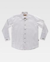 WORKTEAM B8800-L-BLANCO - CAMISA MANGA LARGA DE CUADROS T-L BLANCO