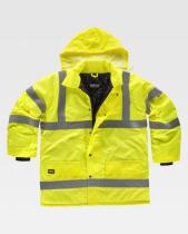 WORKTEAM C3700-L-AMARILLO - PARKA ACOLCHADA ALTA VISIBILIDAD CON CINTAS REFLECTANTES T-L